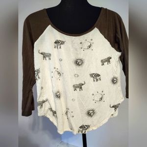 Gemstone green and white partially sheer ladies thin boho astrology shirt